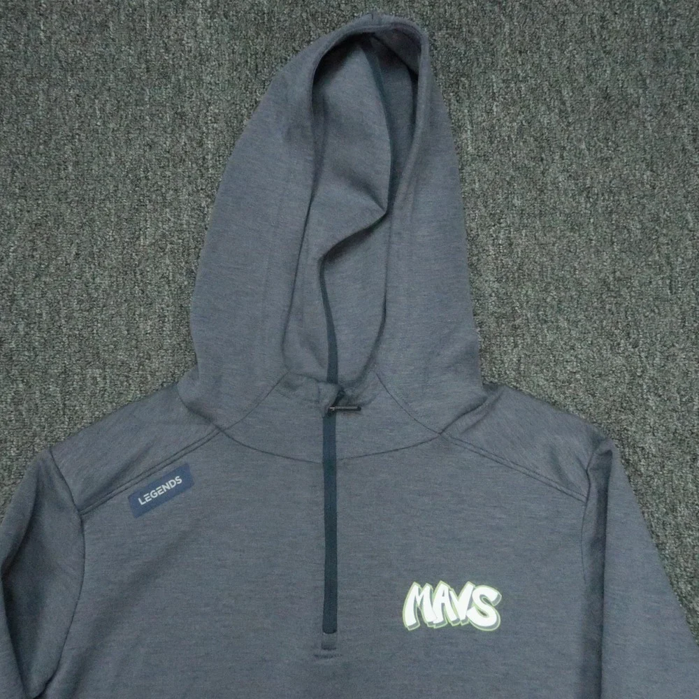 Dallas Mavericks Hoodie Mens Large Blue Legends Hawthorne‎ Tech Pullover 1/4 Zip - Picture 2 of 10